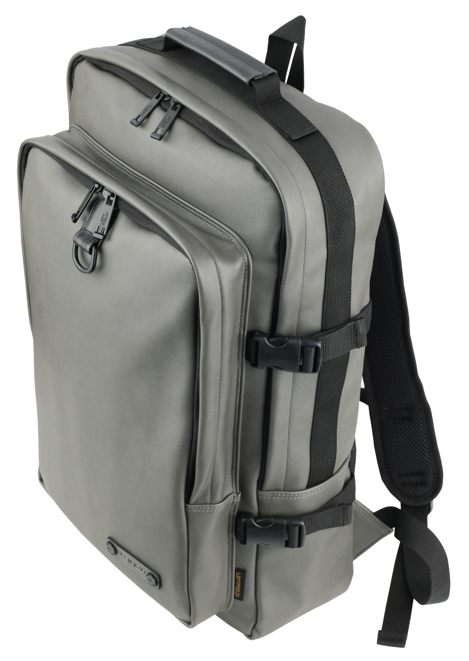 Grey Faux Leather Square Backpacks