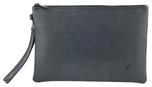 Navy Blue Snakeskin Pattern Faux Leather Clutches Handbags for men