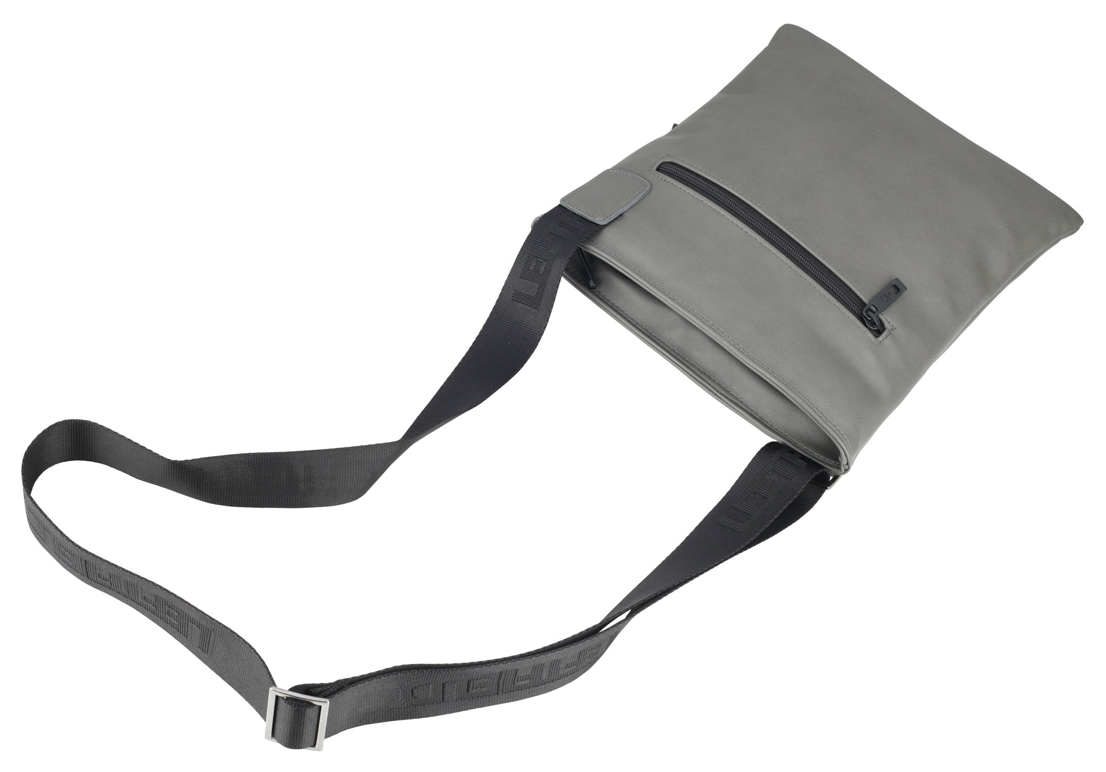 Grey Faux Leather Crossbody Bags