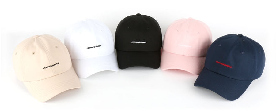 Pink Awesome Embroidery Baseball Caps