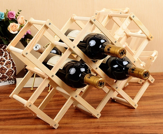 Wood Foldable Wine Rack Holders