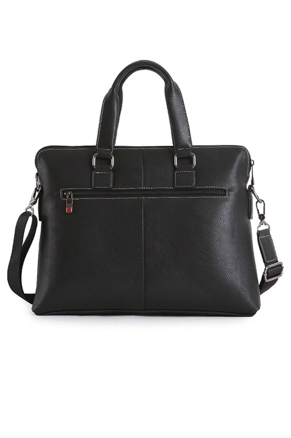 Black Stitch Faux Leather Business Briefcases