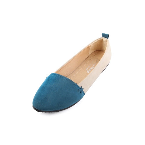 Blue Basic Faux Suede Flats Picnic Shoes