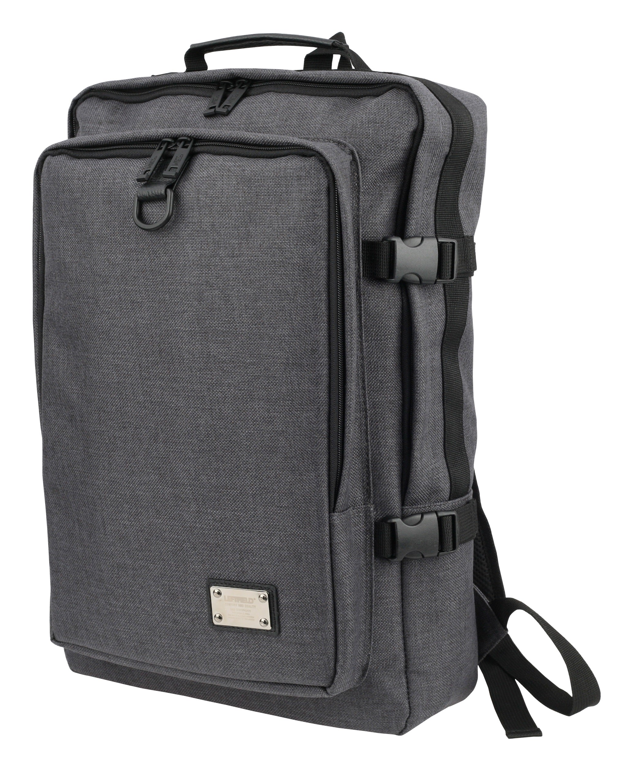 Black Canvas Buckle School Laptop Backpacks