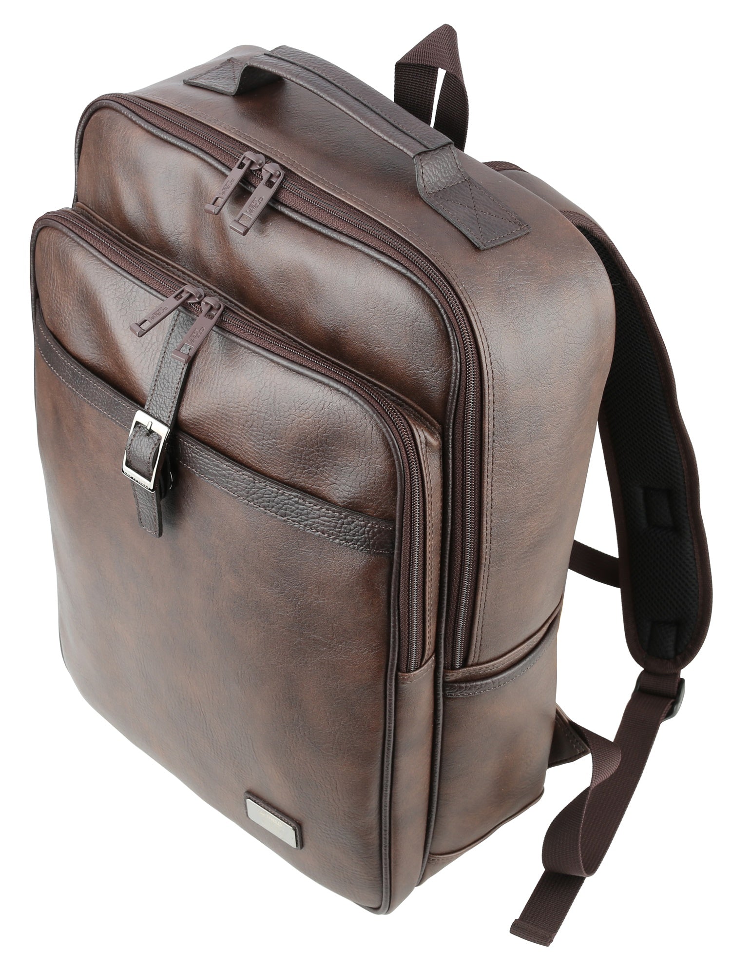Dark Brown Vintage Faux Leather Casual Daypacks Backpacks