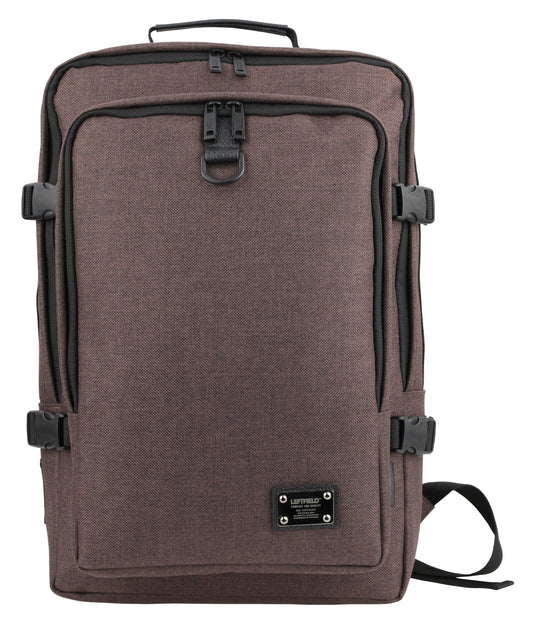 Brown Canvas Buckle School Laptop Backpacks