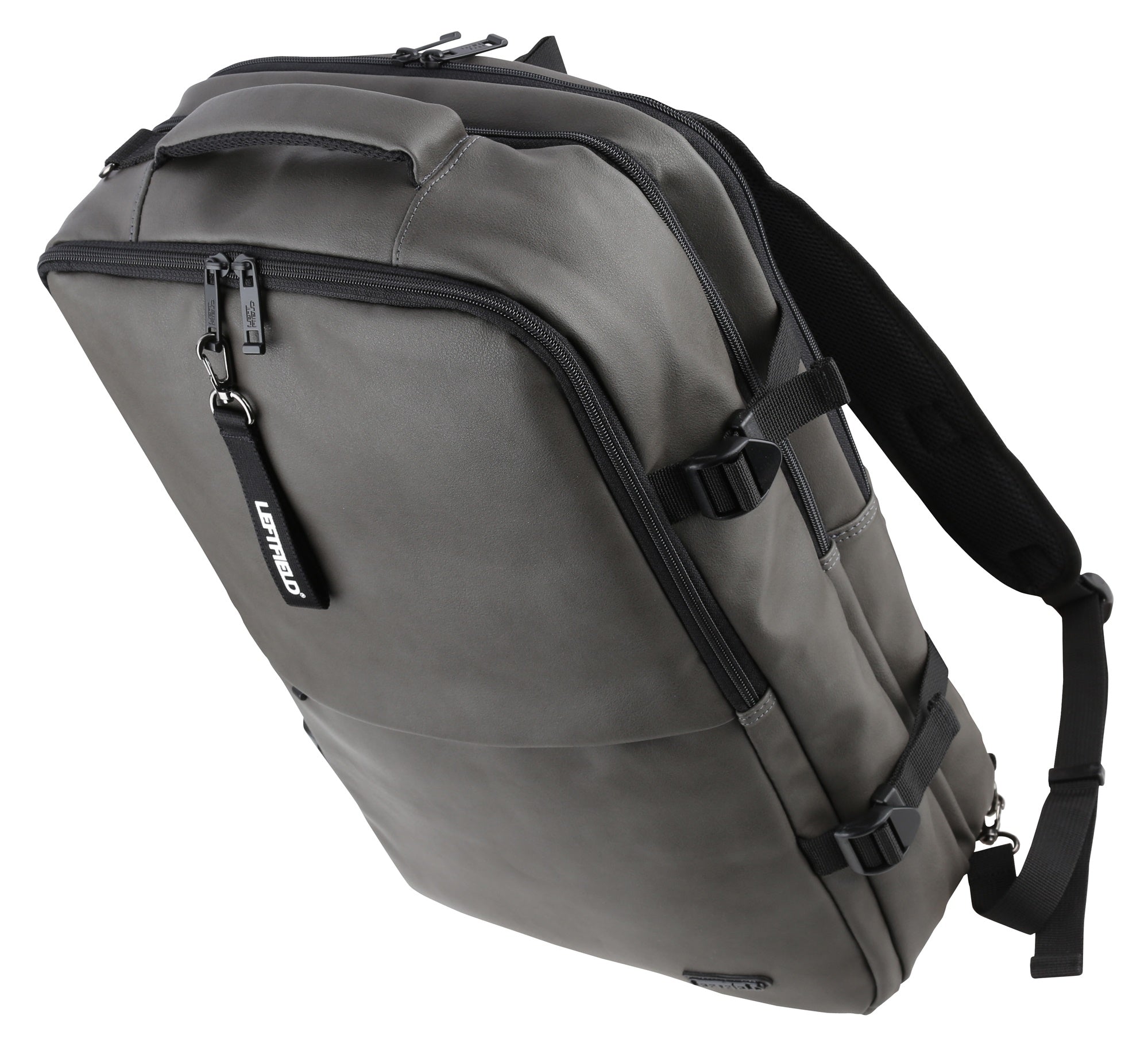 Grey Multi Synthetic Leather Suqare Laptop Backpacks