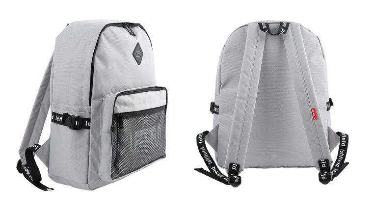 Gray Casual Mesh Backpacks with Pouch