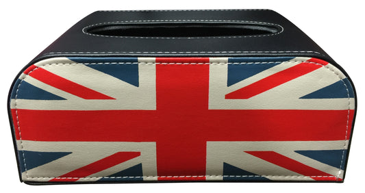 Union Jack Faux Leather Tissue Boxes Holders
