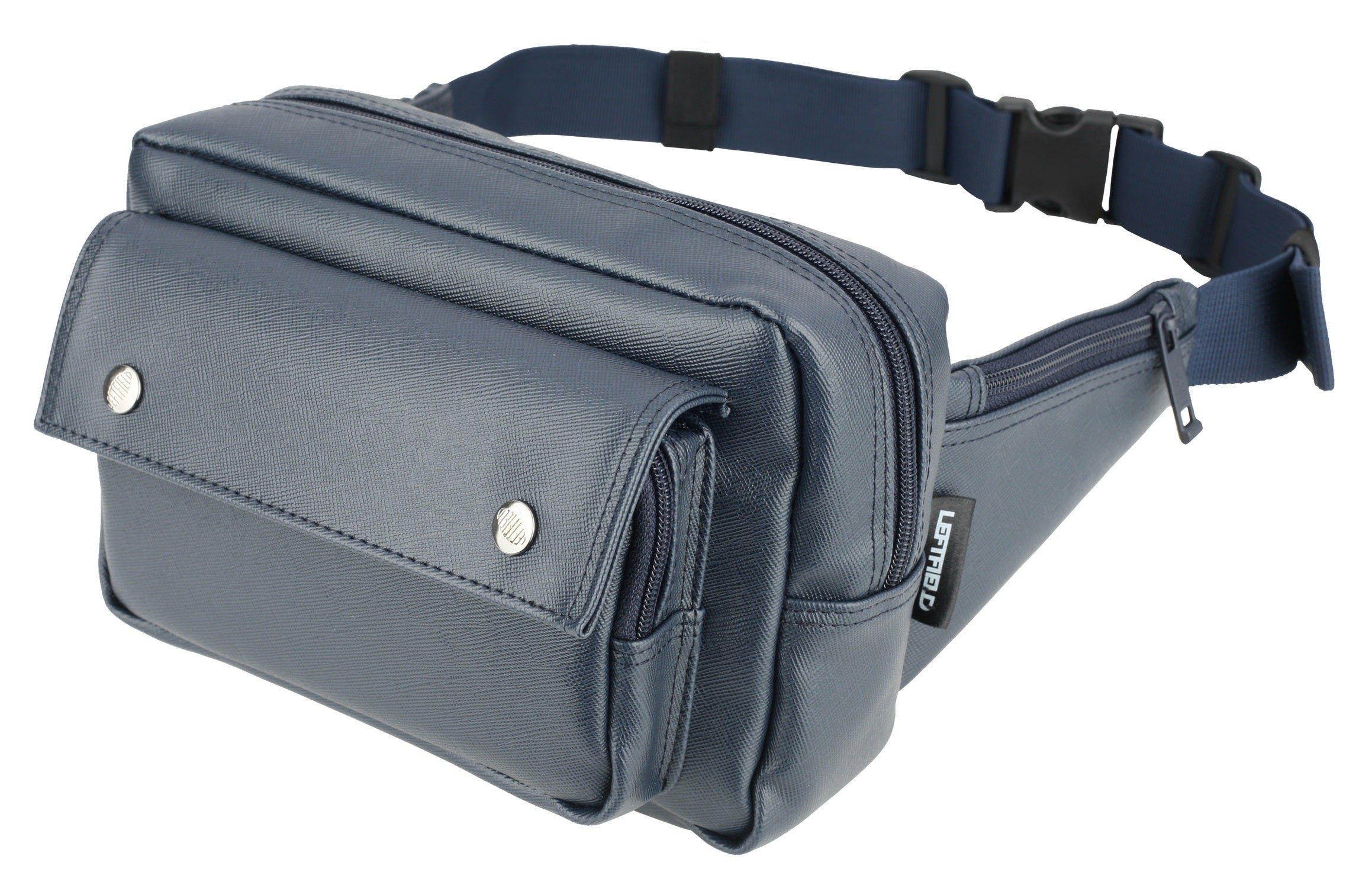 Navy Blue Faux Leather Fanny Packs Cross-body Bags