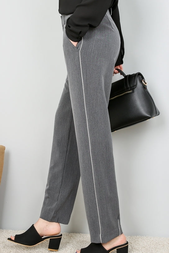 Gray Mannish Normcore Style Pants Trousers
