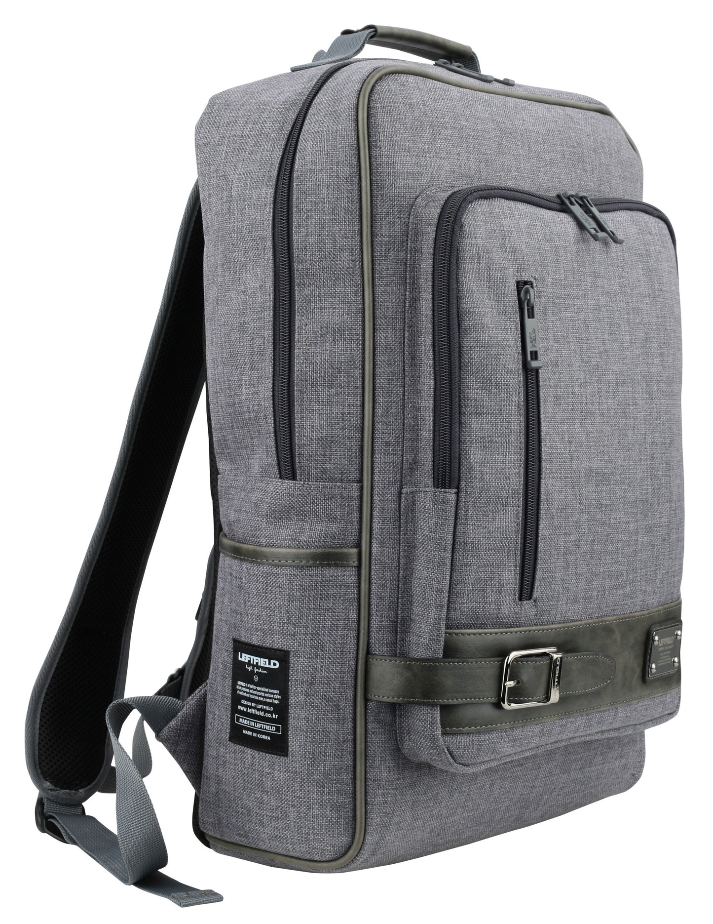 Gray Canvas Casual Daypacks Laptop Backpacks
