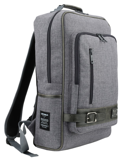 Gray Canvas Casual Daypacks Laptop Backpacks