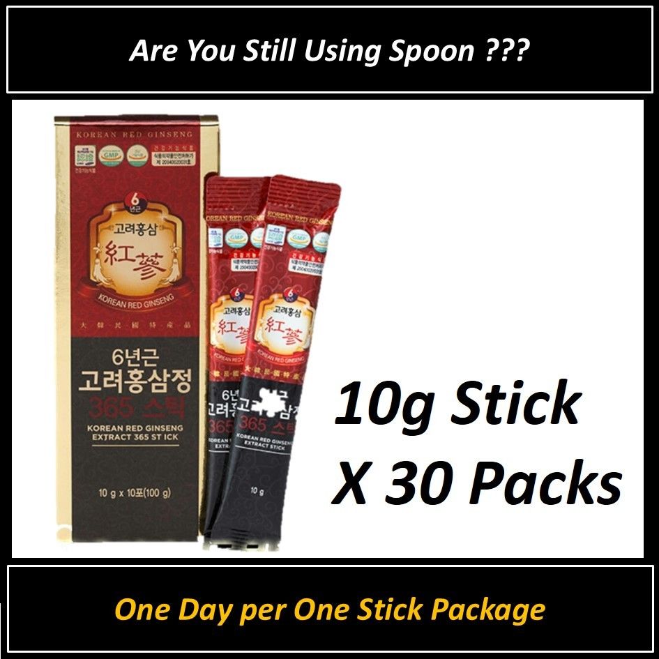 Korean 6 Years Red ginseng Extract 365 Sticks 30 pouches