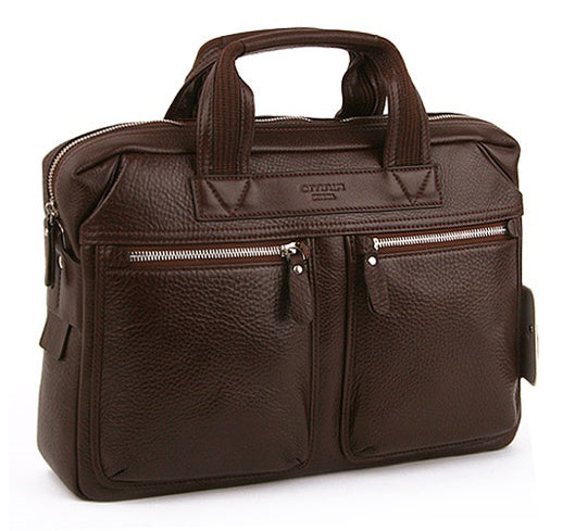 Brown Genuine Leather Business Laptop Briefcases