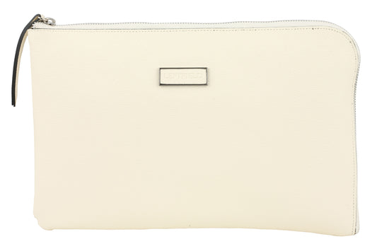 Ivory Faux Leather Business Clutch Handbags