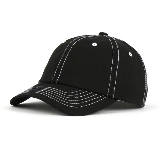 Black Contrast Stitch Baseball Caps