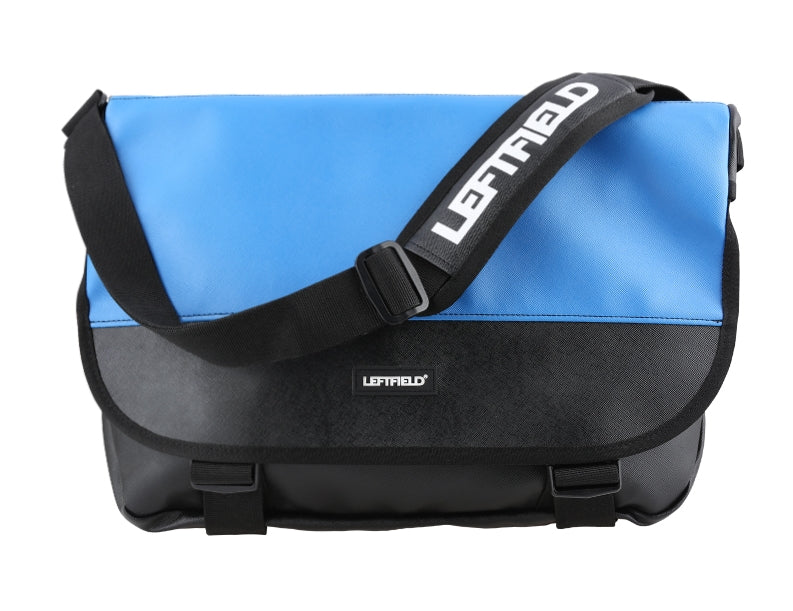 Blue Faux Leather Messenger Bags