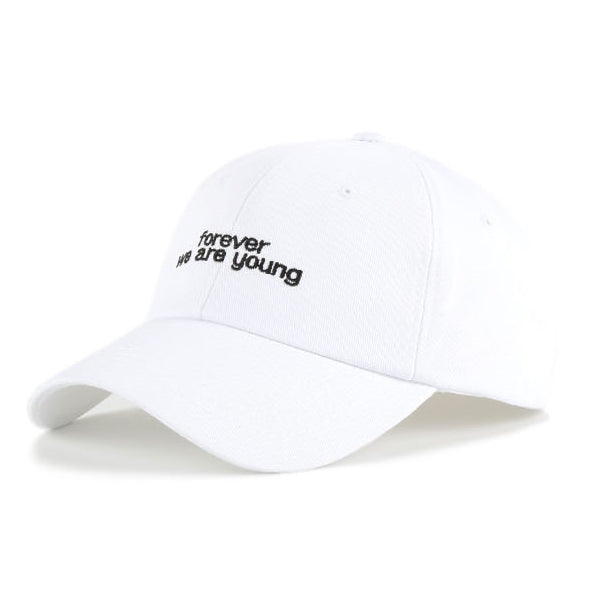 White Forever Young Graphic Baseball Caps