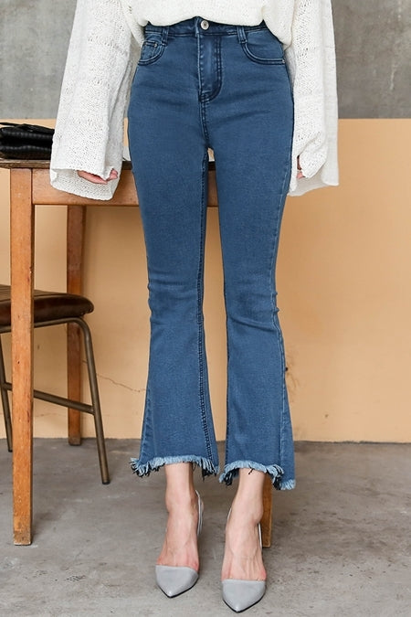 Vintage High-Rise Fringed Jeans