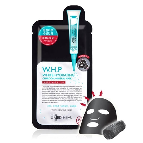 MEDIHEAL W.H.P White Hydrating Charcoal-Mineral Masks 10 Sheets