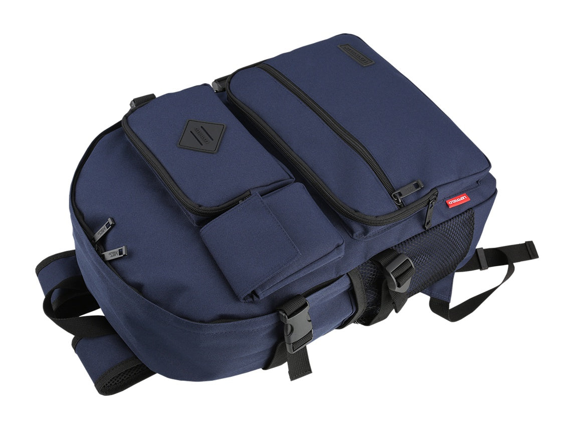 Navy Blue Multi Pockets Casual Backpacks