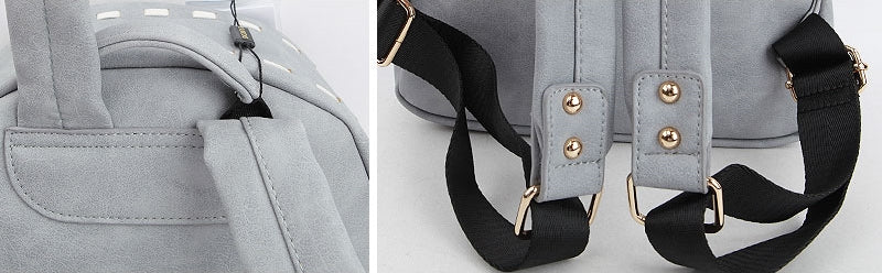 Gray Stitch Tassel Mini Backpacks