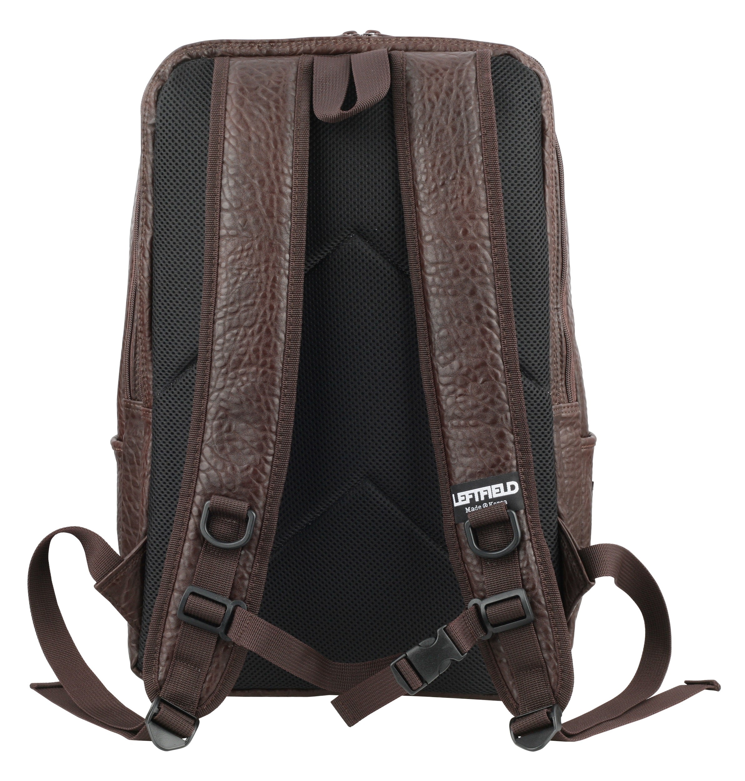 Dark Brown Faux Leather Casual Business Backpacks