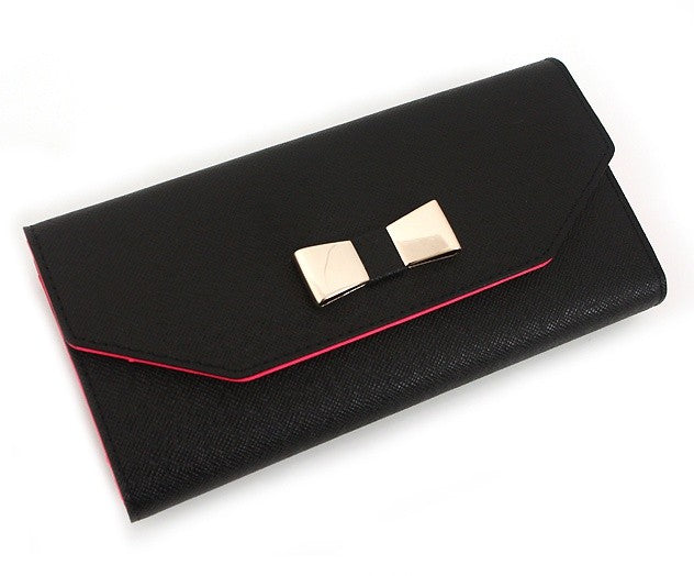 Black Tiara Long Leather Wallets