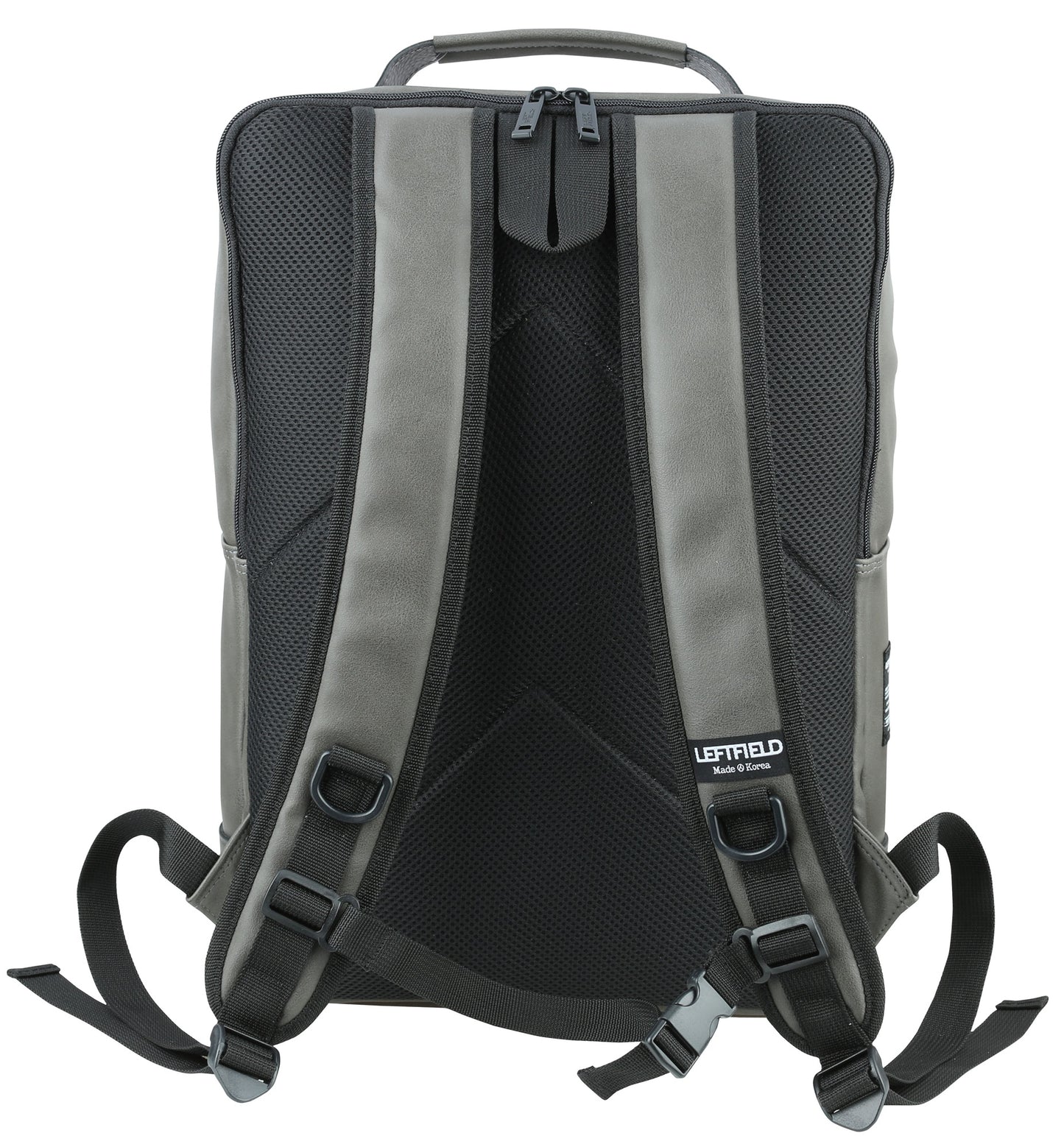 Grey Faux Leather Backpacks