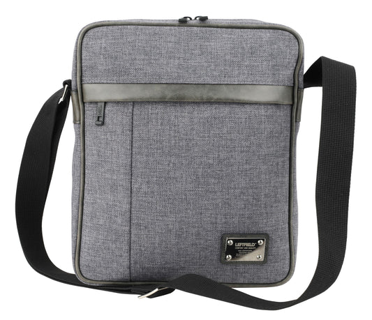 Gray Hybrid Canvas Synthetic Leather Paneled Cross Body Handbags
