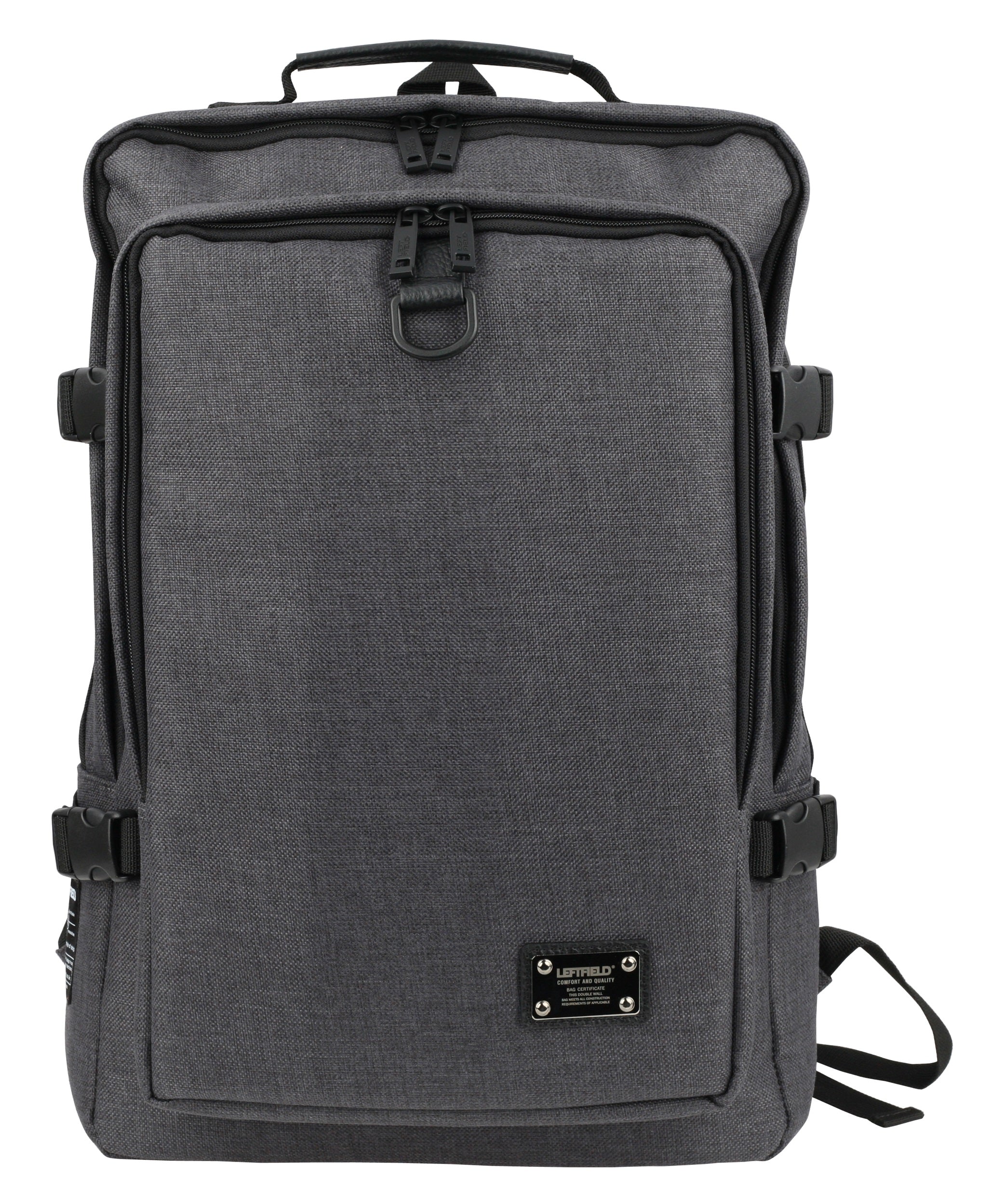 Black Canvas Buckle School Laptop Backpacks