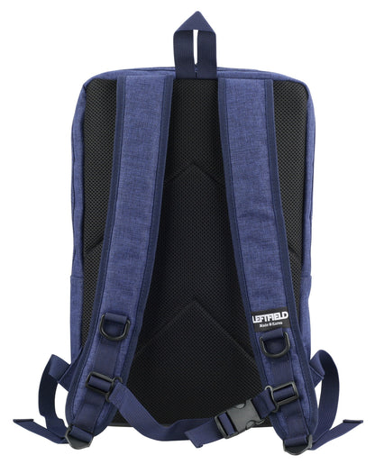 Navy Blue Square Canvas School Laptop Backpacks Bags