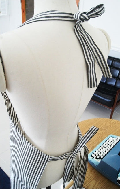 Black Modern Striped Patterned Aprons