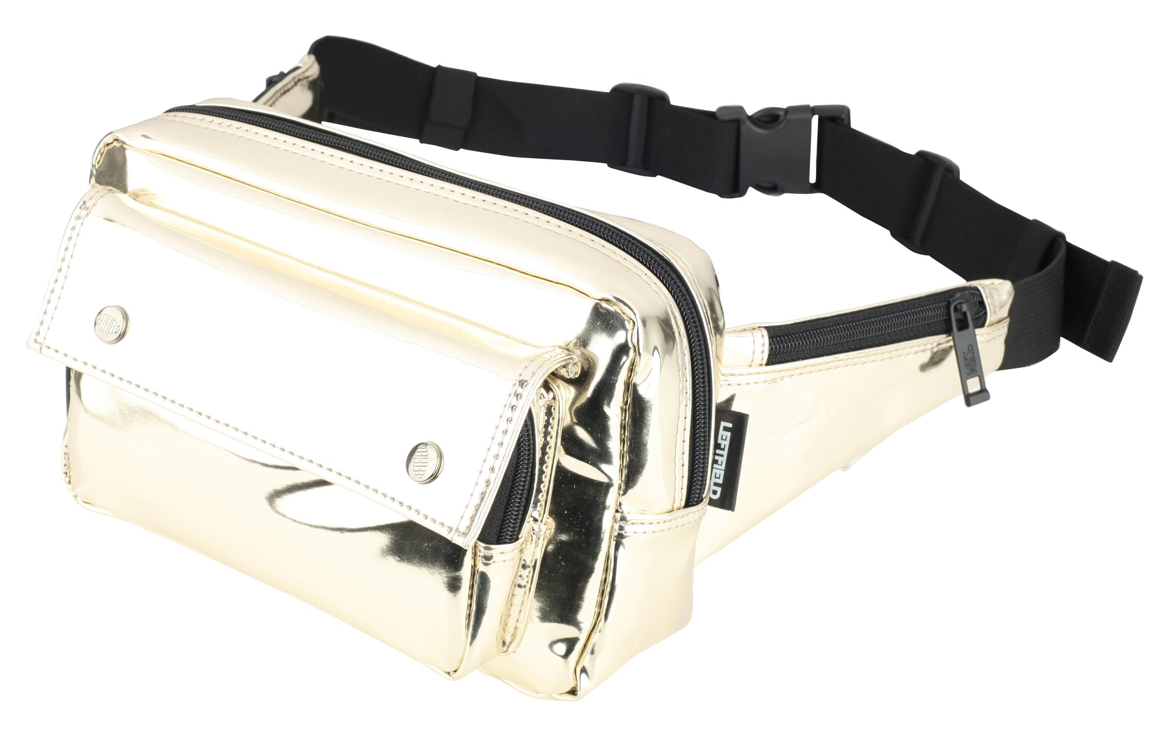 Gold Faux Patent Leather Fanny Packs