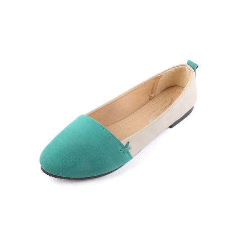 Green Basic Faux Suede Flats Picnic Shoes
