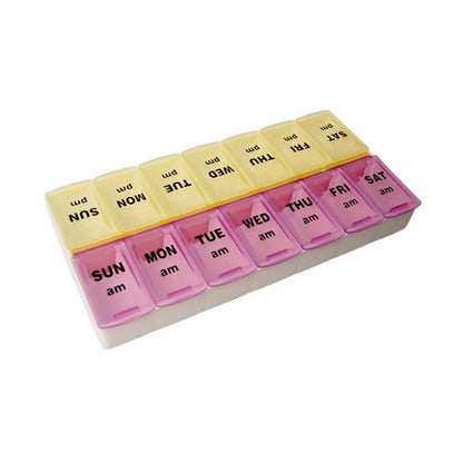 Weekly Pill Cases Boxes-Health Personal Care Organizers [Yellow/ Pink]