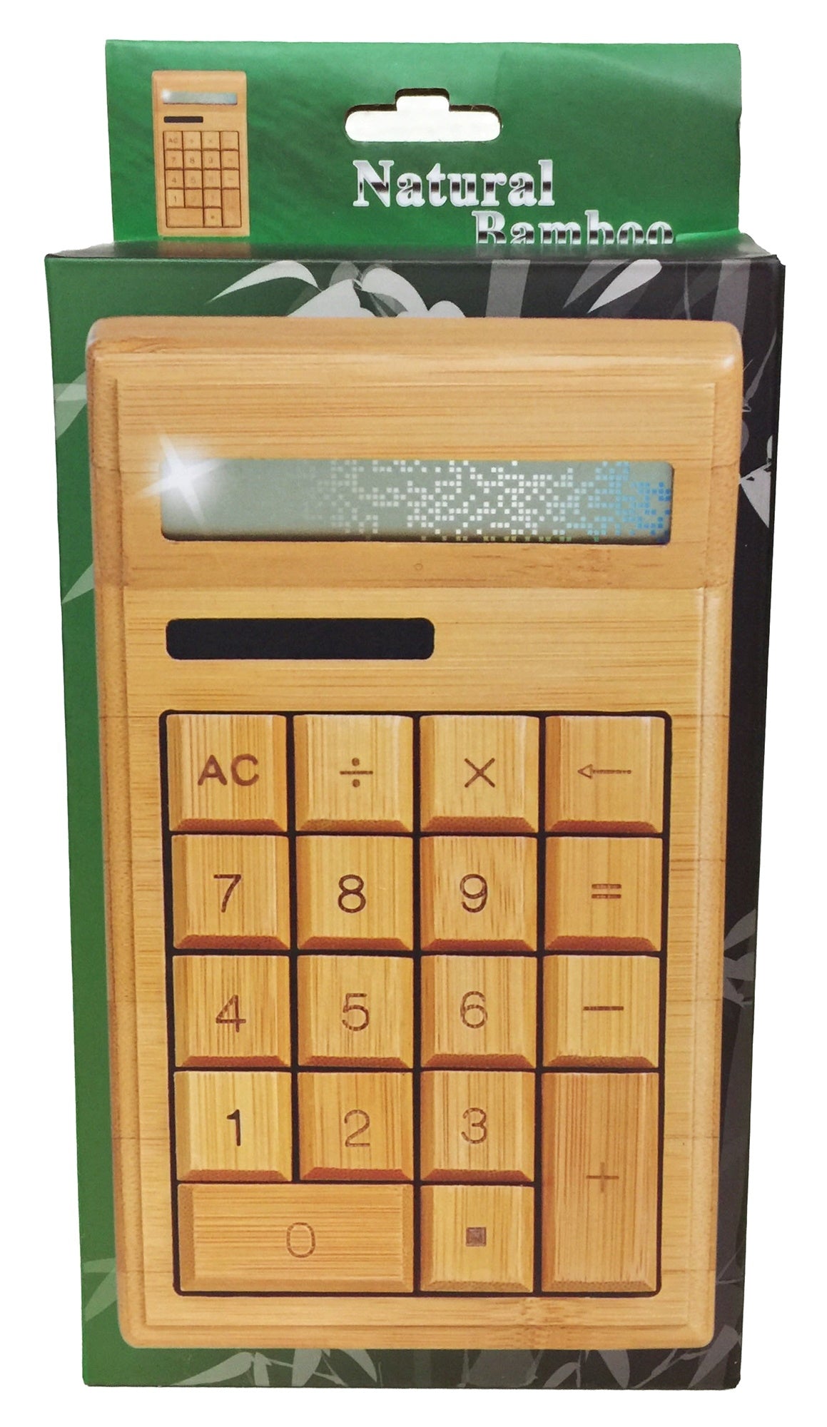 Solar Charge Bamboo Calculator Office Solar power no batteries require