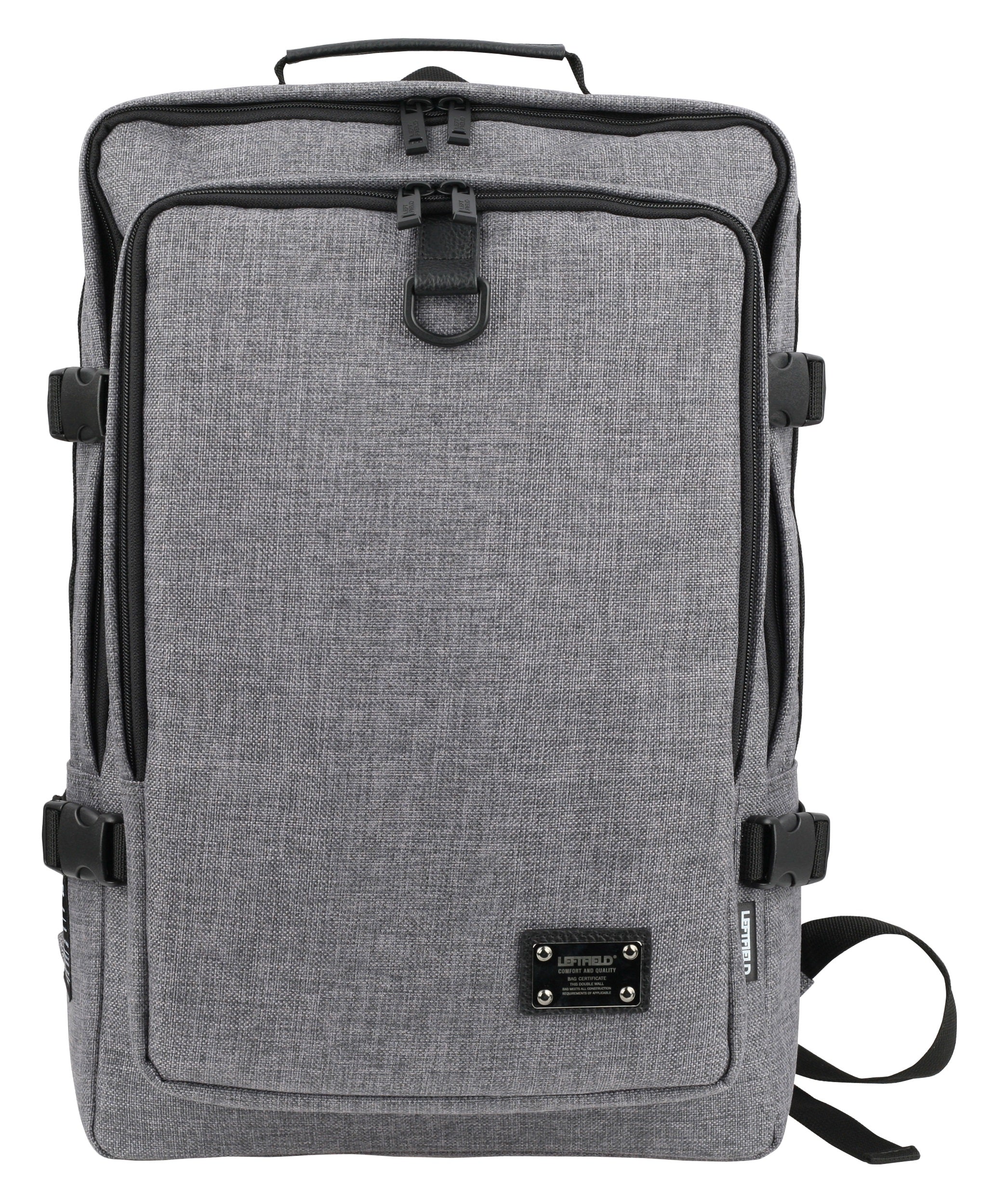 Gray Canvas Buckle School Laptop Backpacks