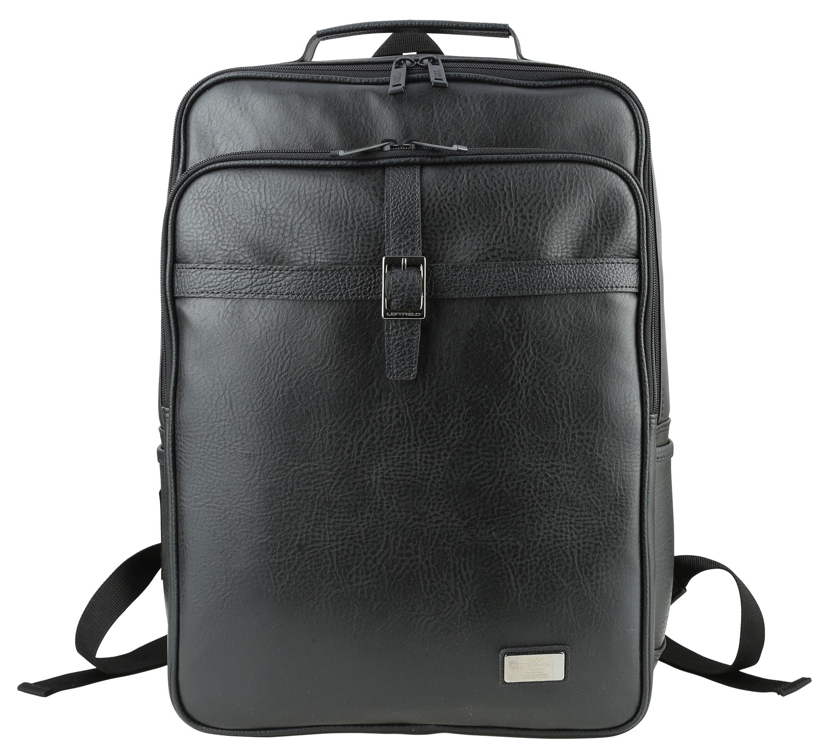 Black Vintage Faux Leather Casual Daypacks Backpacks