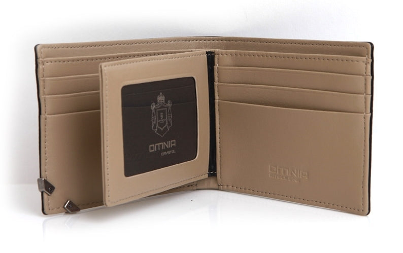 Navy Blue Genuine Cowhide Leather Bifold Wallets