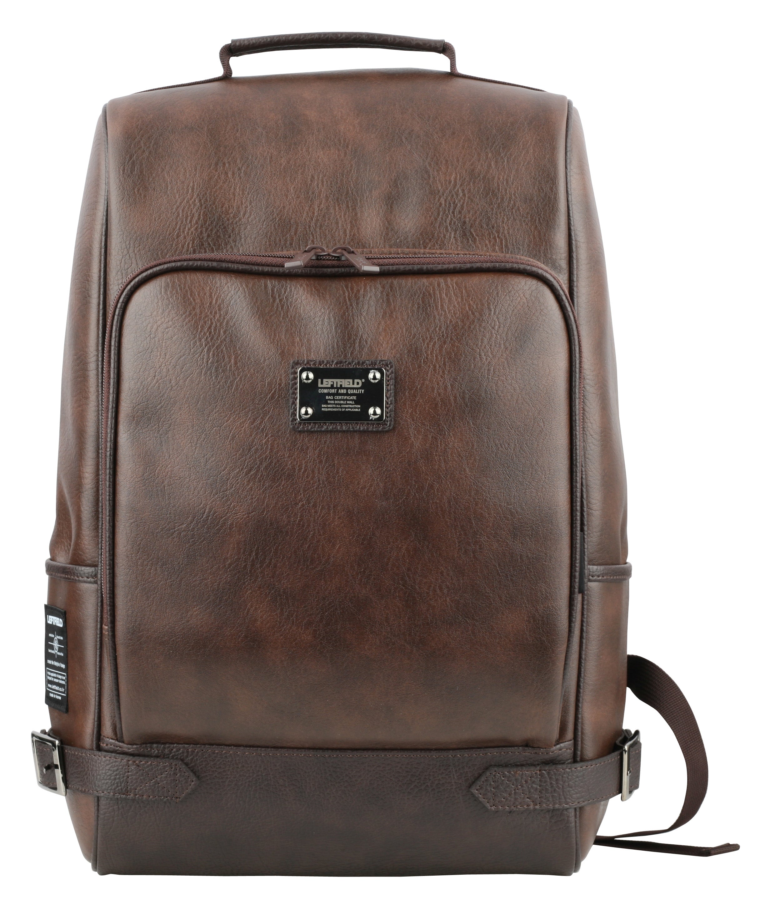 Dark Brown Casual Faux Leather School Backpacks Daypacks