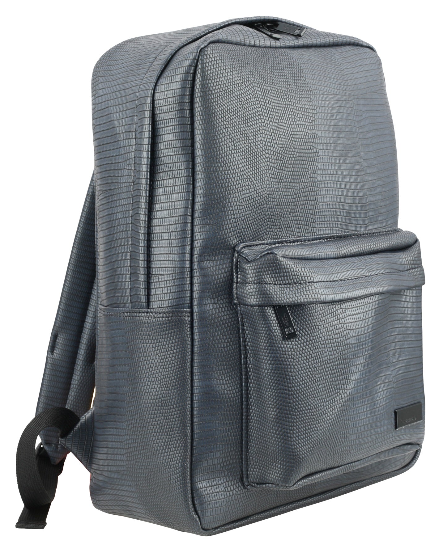 Navy Blue Snakeskin Pattern Faux Leather School Backpacks