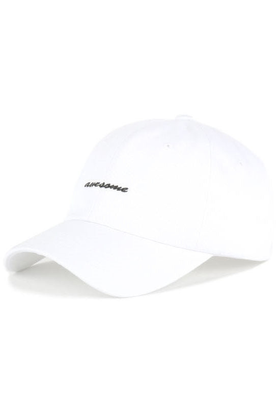 White Awesome Embroidery Baseball Caps