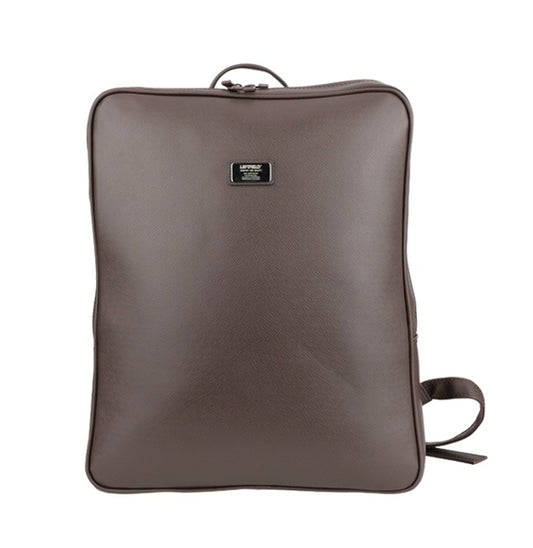 Dark Brown Faux Leather School Backpacks
