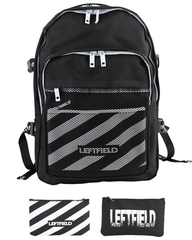 Black Casual Mesh Backpacks with Pouch