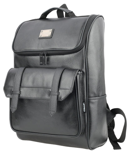 Black Vintage Washed Faux Leather Backpacks