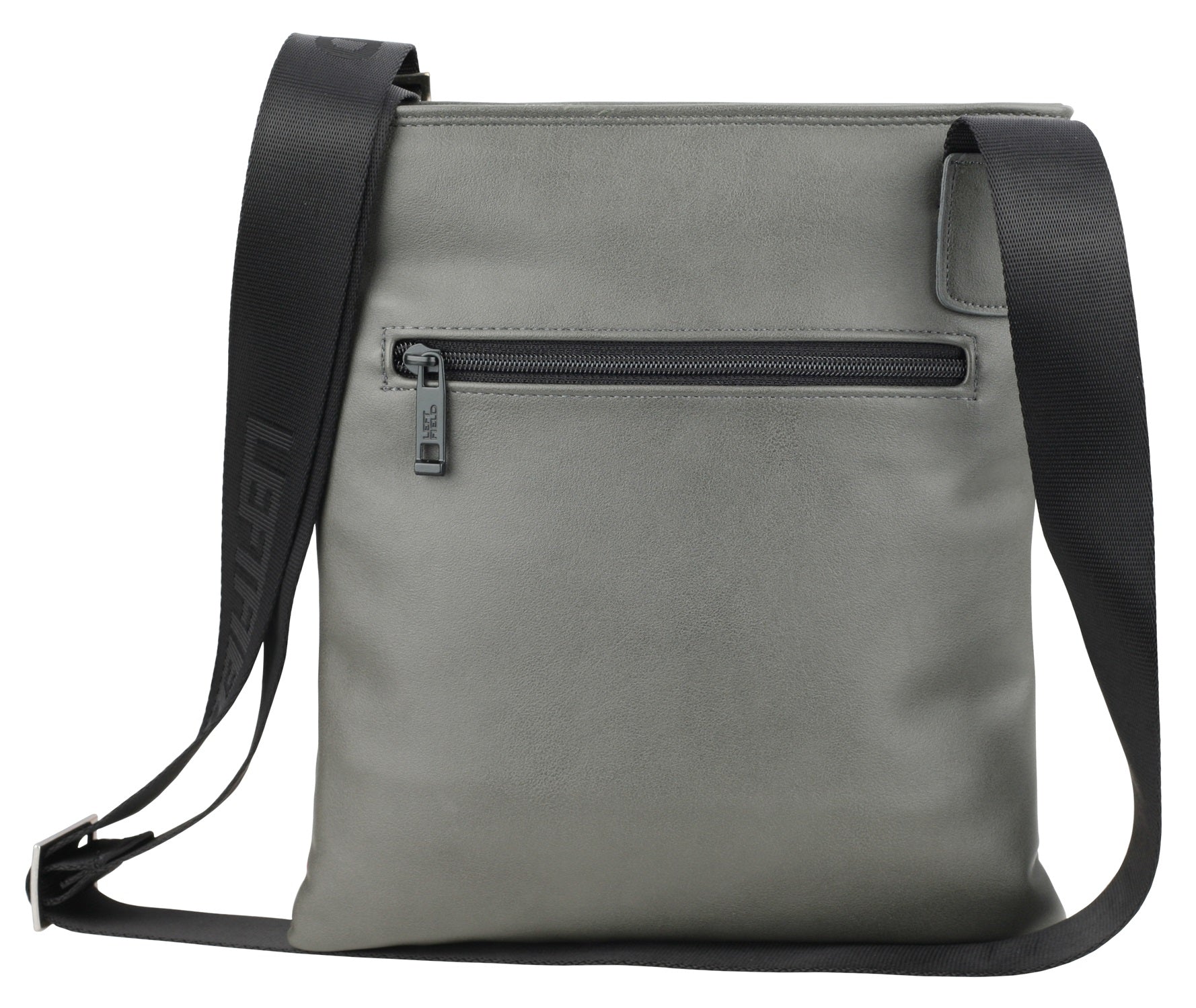 Grey Faux Leather Crossbody Bags