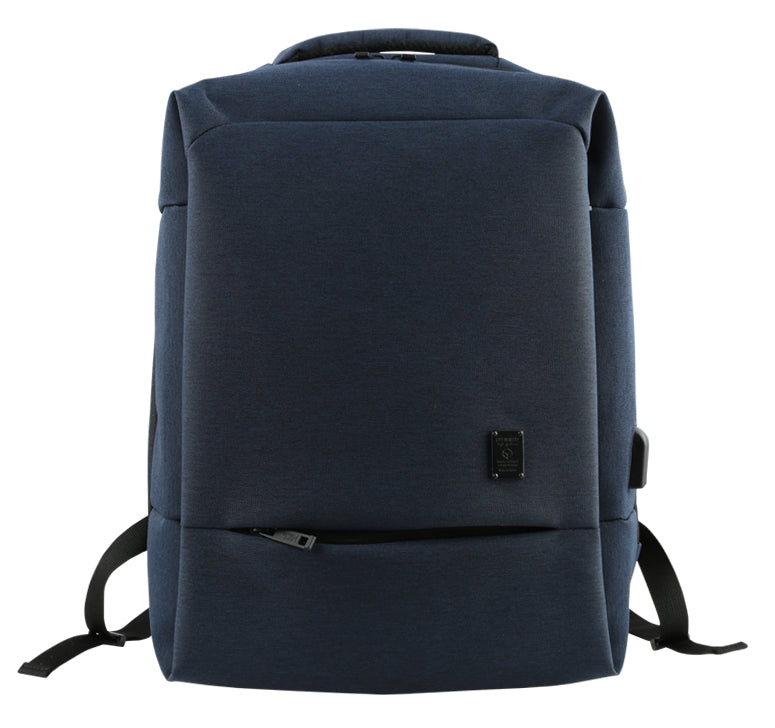 Navy Blue USB PORT Rechargeable Canvas Backpacks