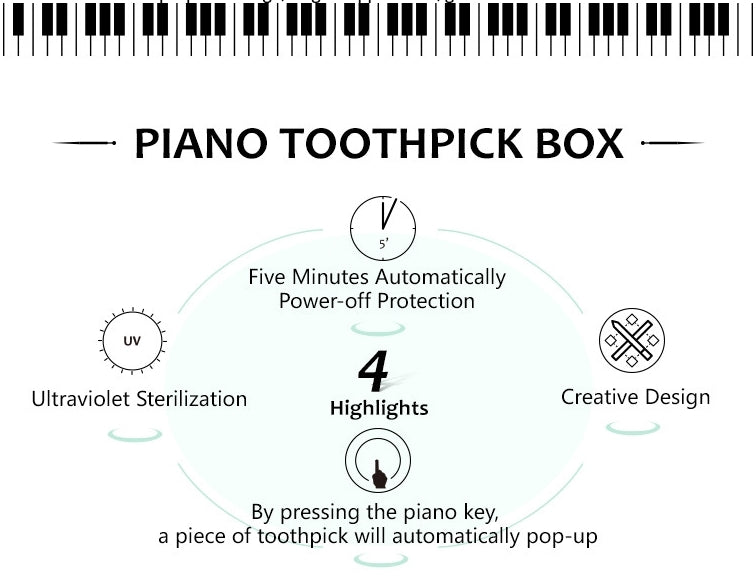 Piano Toothpick Boxes White